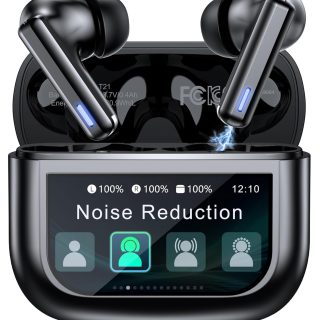 Wireless Earbuds Bluetooth Headphones, Ear Buds with Touch Screen, ANC ENC Noise Cancelling Transparency Mode, 40H Stereo Deep Bass, IPX7 Waterproof, Clear Calls, 5 EQ for iOS Android (Black)